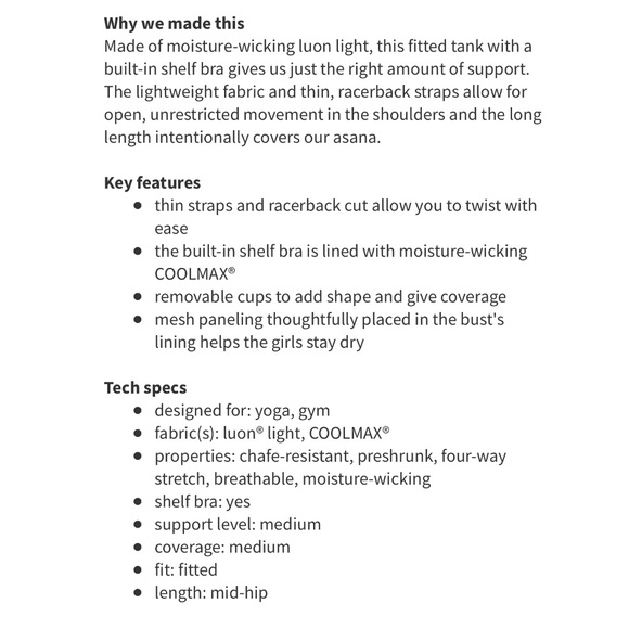 Lululemon Power Y Tank w. Built In Bra Polka Dot - Picture 4 of 8